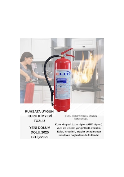 Kpr Yangın Söndürme Tüpü 6 Kg Kuru Kimyevi Tozlu - 785426669