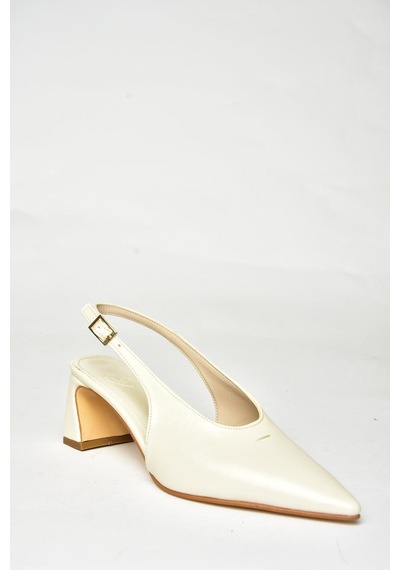 Fox Shoes U654080009 Bej Kalın Topuklu Kadın Ayakkabı Bej