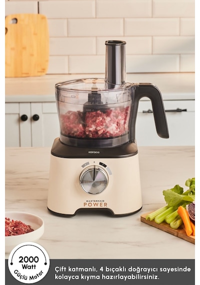 Karaca Mastermaid Power 10 in1 2000 W Mutfak Robotu