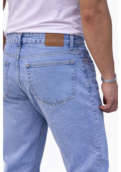 Erkek Açık Mavi Boyfriend Pantolon Maviaçık