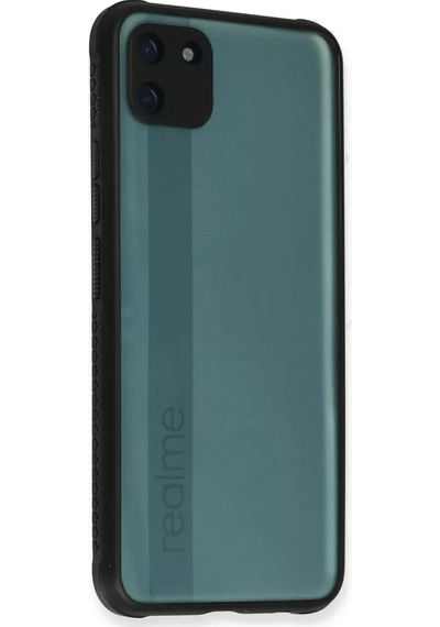 Newface Realme C11 Kılıf Miami Şeffaf Silikon - Siyah