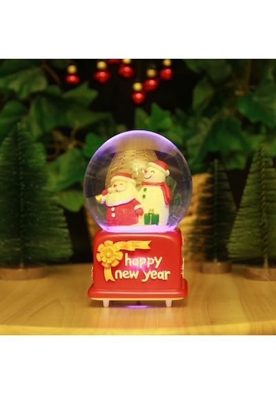 Işıklı ve Müzikli Happy New Year Yılbaşı Kar Küresi