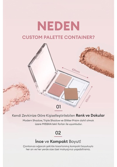 Kişiselleştirilebilir 4'lü Boş Far Paleti Custom Palette Container Diğer