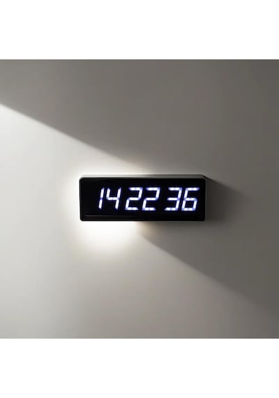 Saniyeli Dijital Led Duvar Ve Masa Saati - Beyaz Kasa Ölçüsü: 16x65 Cm