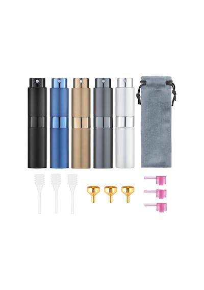 Seyahat Parfüm Atomizer Doldurulabilir 8ml 5 Adet , Seyahat Kolonya Püskürtücü Mini, Parfüm Şişesi Boş Küçük 5 Renk Belirtilmemiş