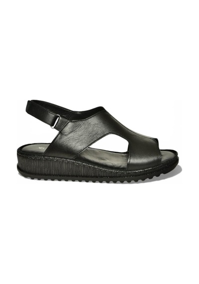 Fox Shoes Y555040903 Siyah Hakiki Deri Comfort Ortopedik Taban Kadın Sandalet Siyah