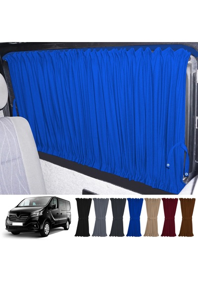Pandami Renault Trafic 2015+ Uyumlu Mavi Raylı Oto Perde Takımı