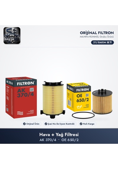 Filtron Filtre Bakım Seti Hava+yağ - Golf 5-6 / Passat B6-b7 / Leon 2 1.4 Tsı / 1.6 Fsı