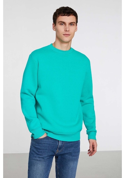 Grimelange Travıs Erkek Yumuşacık Kumaşlı Regular Fit Yuvarlak Yakalı Yeşil Sweatshirt