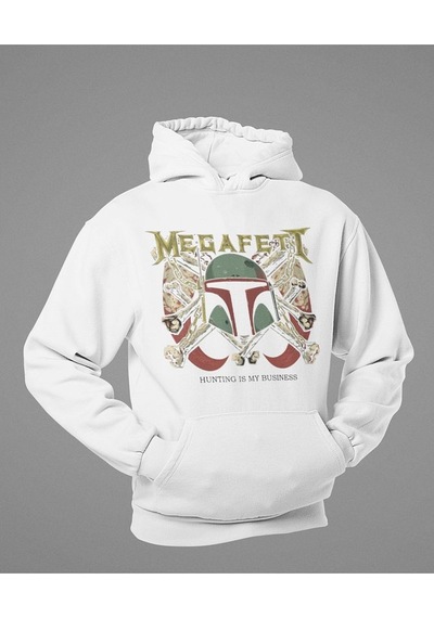 Sevbano Megadeth Rock Metal Baskılı Unisex Oversize Hunting Is My Busines Beyaz