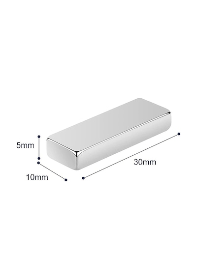 30x10x5 Mm Çok Güçlü Neodyum Mıknatıs 8 Adet
