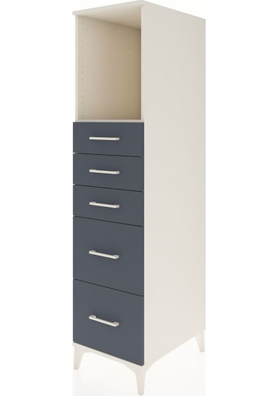 Kronos Dolap Tek Raflı 5 Çekmeceli 44x59x182 Aytaşı-antrasit Aytaşı
