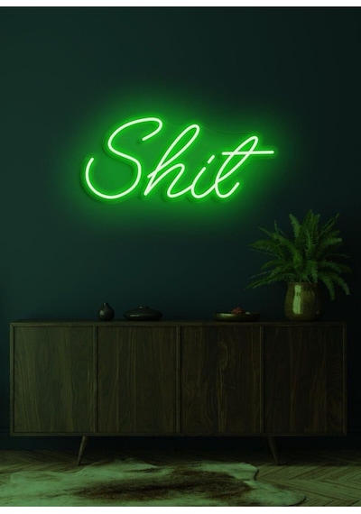 Shit Yazılı Neon Tabela Yeşil