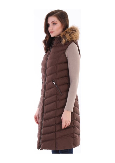 Z6684 Dewberry Bayan Yelek-kahve Kahve