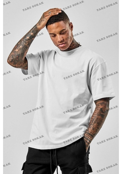 Erkek Oversize Beyaz Beyaz