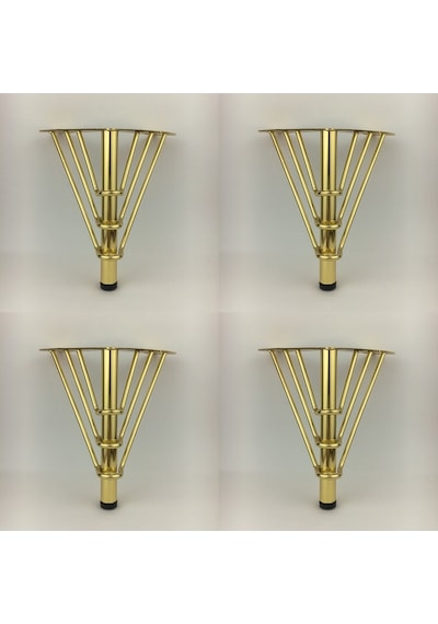 18 Cm Venüs Model Gold Metal Mobilya, Dolap, Koltuk, Tv Ünitesi Ayakları 4 Adet