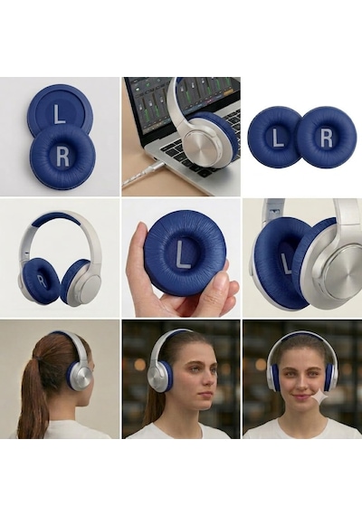Lexroo Twistify Jbl Ile Uyumlu Kulaklık Pedi Süngeri -mavi- T500bt 510bt 520bt T560bt T600bt T450bt