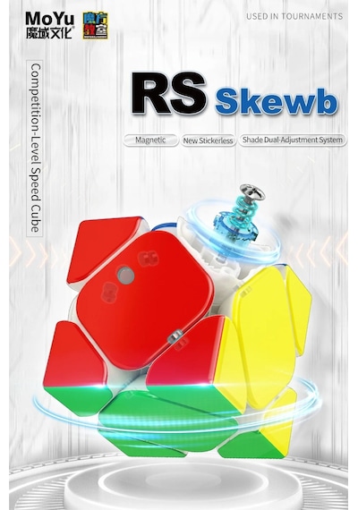 Moyu Rs Skewb Magnetic Cube - Mıknatıslı Standlı Tornavidalı Stickersız Akıl Zeka Küp