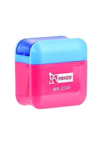 Mikro Çift Bıçaklı Hazneli Kalemtıraş Canlı Renkler Mk-2045