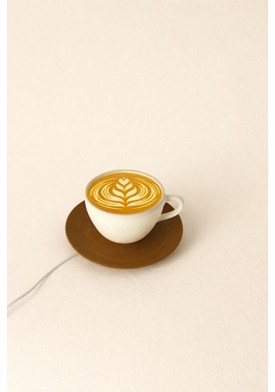Latte Görünümlü Dekoratif Masa Lambası Kahve Köşesi Dekoru Mutfak Ev Dekorasyonu Beyaz