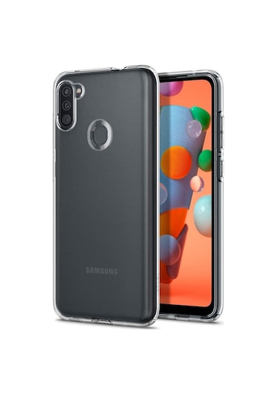 Spigen Galaxy M11 / Galaxy A11 İle Uyumlu Kılıf Liquid Crystal 4 Tarafı Tam Koruma Crystal Clear Şeffaf