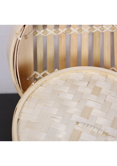 Dim-sum Bambu Buharda Pişirme Ve Saklama Kabı 18 Cm