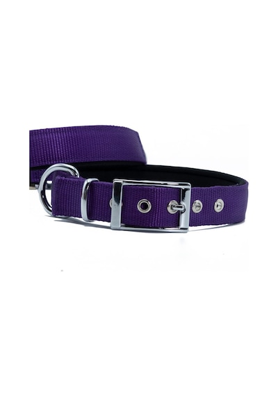Doggie Elit Dokumadan El Yapımı Köpek Boyun Tasması 2.5 x 42-50 CM Mor