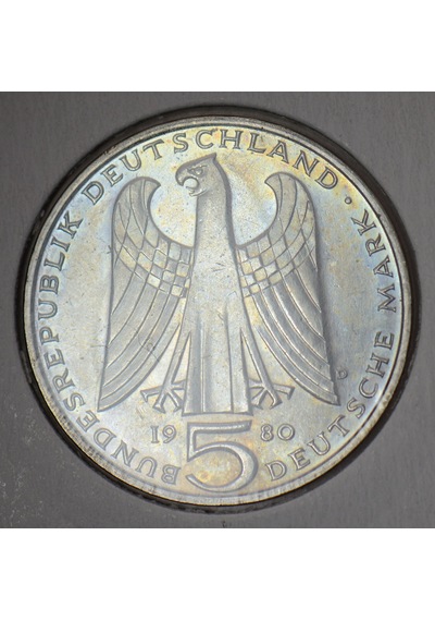 Almanya 5 Mark 1980 Hatıra-vogelweide Ölümünün 750. Yılı. Kapamada Çil -