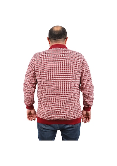 Moc Grande Mocgrande Büyük Beden Erkek Sweatshirt Polo Yaka 22714 Bordo