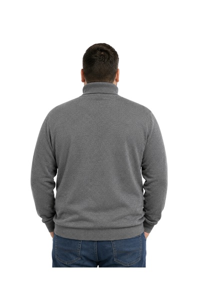 Battalmoda Erkek Büyük Beden Füme Tam Balıkçı Triko Kazak 3xl-4xl-5xl-6xl