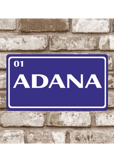 Kişiye Özel Dekoratif Metal Plaka Adana 01 Retro Poster (29X15)