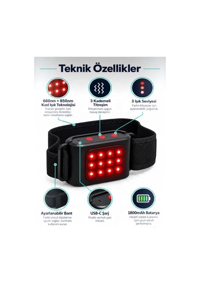 Auhma Amg45 Akıllı Kırmızı Işık Terapili Masaj Cihazı Çok Renkli