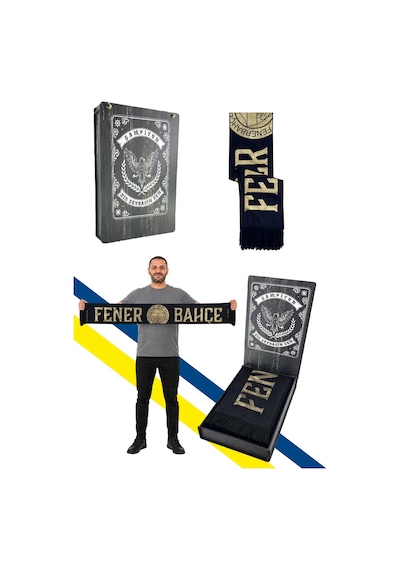Fenerium Unısex Gold Fenerbahçe Dokuma Atkı Lazer Kutu Hediyeli Lacivert