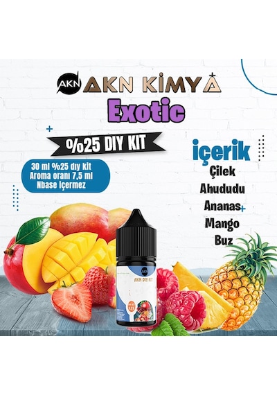 Exotic Yoğun Dıy Kit Çilek Ahududu Ananas Gıda Aroması %25 Oranda Aroma İçerir Hazır Değildir 30 Ml