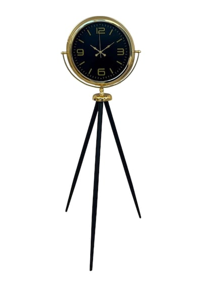 Gold Dekoratif Tasarım Tripod Ayaklı Saat Çok Renkli