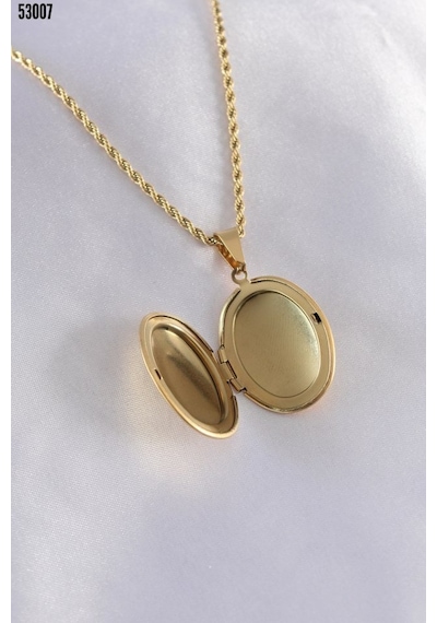 Oval Şeklinde Kapaklı 316l Paslanmaz Çelik Gold Renk Resim Konula Çok Renkli