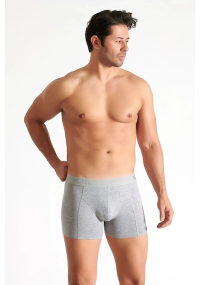 Kit İç Giyim Tutku 2 'li Elastan Penye Erkek Boxer Gri