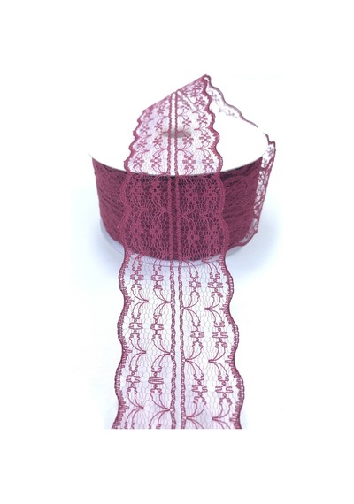 Bordo Renk Dantel Kurdela 5 CM x 10 Metre.
