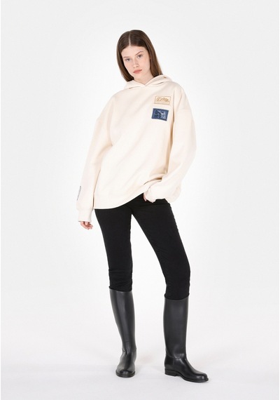 Colin's Colins Regular Fit Kapüşonlu Nakışlı Kadın Ekru Sweatshirt Cl1071962 Cl1071962 Q1.v2 Ecr Ekru
