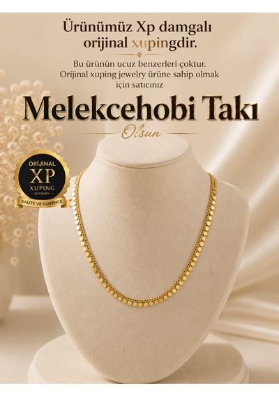Melekcehobii Orijinal Xuping Marka Pullu Kolye /44+5 Cm Altın Sarı