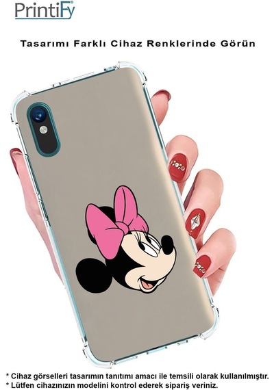 Samsung Galaxy M15 İle Uyumlu Mickey Mouse 1 Baskılı Şeffaf Köşe Korumalı Antişok Kılıf