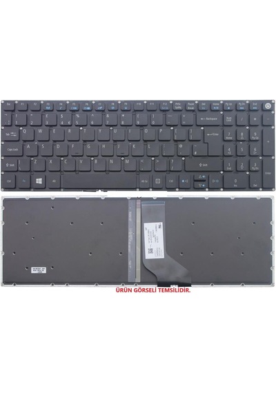Acer Uyumlu Aspire E5-573 Notebook Klavyesi (Siyah TR) Işıklı