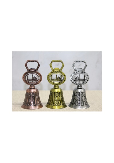 3 Adet El Çanı Açacaklı İstanbul Temalı, El Zili, Bottle Opener, Hand Bell, Souvenir