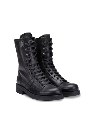 Çizme Kadın Oxw002100 Oxs Frank 0021 Mıd D Leather Black Siyah
