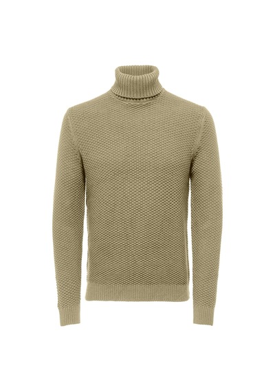 Only & Sons Onstuck 7 Roll Neck Knit Erkek Bej Kazak - 22022595