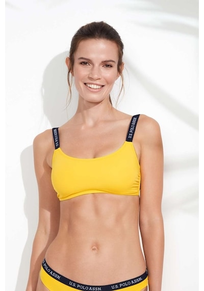 U.S. Polo Assn. Kadın Sarı İnce Askılı Bikini Üst 21502