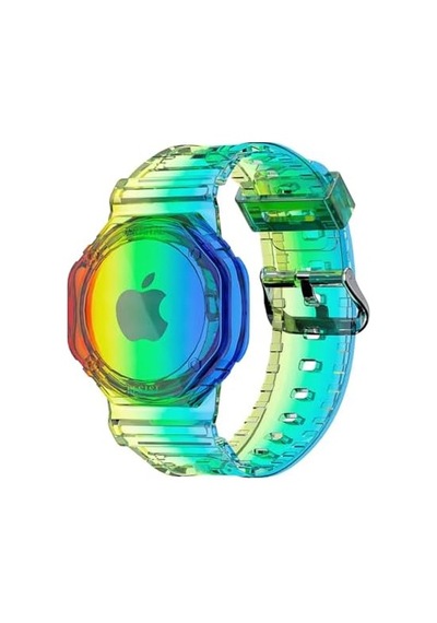 Tagsafe Rainbow Çocuk Bileklik Silikon Airtag Uyumlu Kılıf Saat Hafif