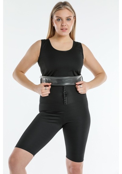 Fit Women Kadın Agraflı Termal Şort Siyah