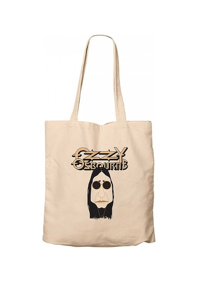 Ozzy Osbounre Drawing Krem Kanvas Bez Çanta Krem