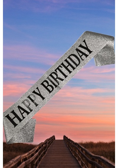 Doğum Günü Parti Kuşağı Happy Birthday Yazılı Gümüş Simli Kumaş Üzerine Siyah Baskılı Doğum Günü Aksesuarı Diğer